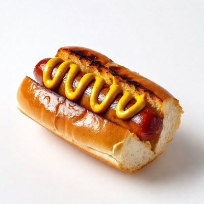 Hot dog with mustard