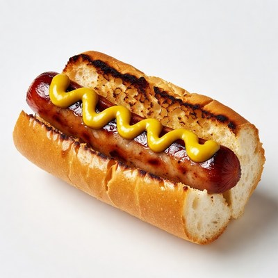 Hot dog with mustard