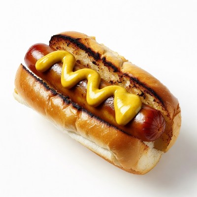 Hot dog with mustard