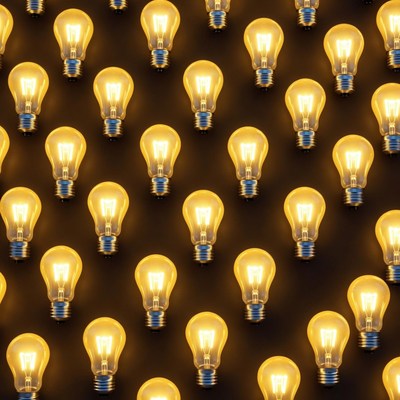 Bright Light Bulbs Pattern Background