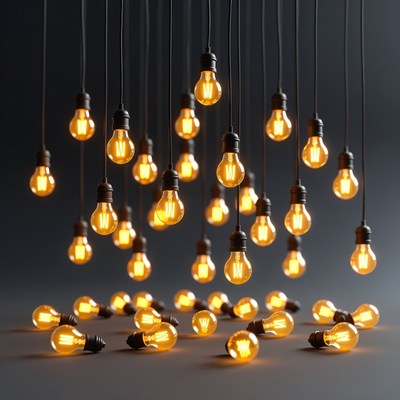 Hanging Edison Bulbs Cluster