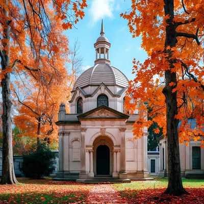 Chapel Surrounded by Autumn Trees