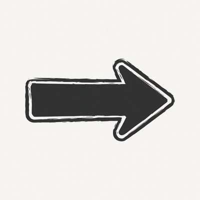 Black Hand-Drawn Right Arrow