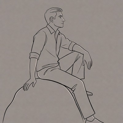 Man sitting on rock