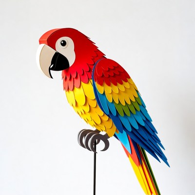 Colorful Paper Macaw Parrot Illustration