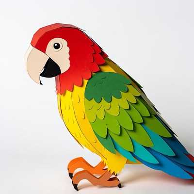 Colorful Paper Craft Parrot