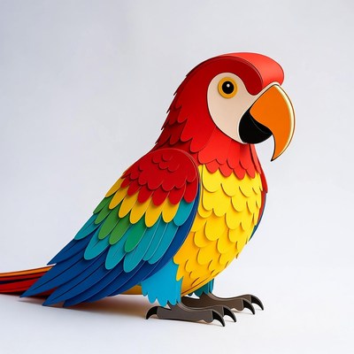 Colorful Papercraft Macaw Parrot
