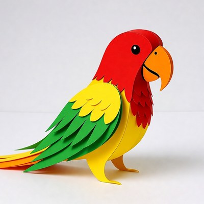 Colorful Paper Craft Parrot