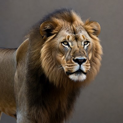 Lion with majestic mane