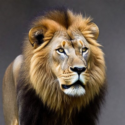 Majestic lion with full mane