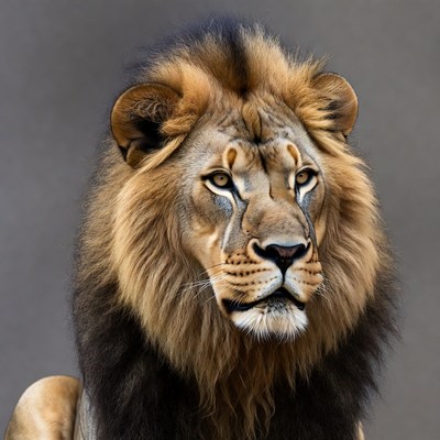 Majestic lion close-up portrait