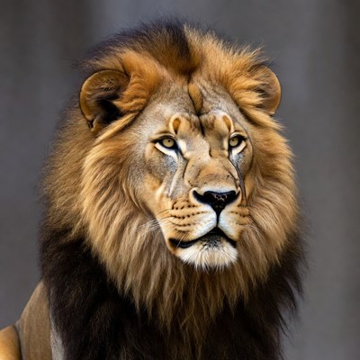 Majestic lion close-up portrait