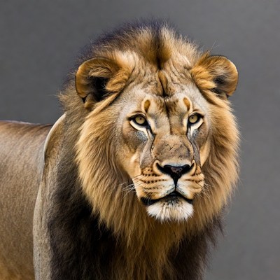 Lion with majestic mane