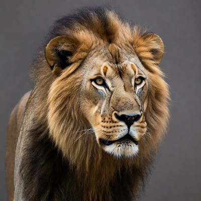 Majestic lion with full mane