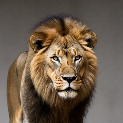 Majestic lion close-up portrait