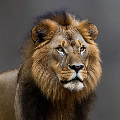 Majestic lion close-up portrait