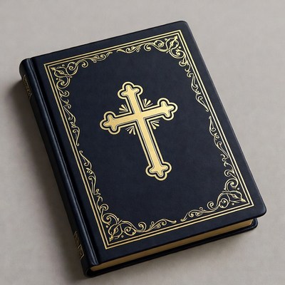 Gold Cross Leather Bible
