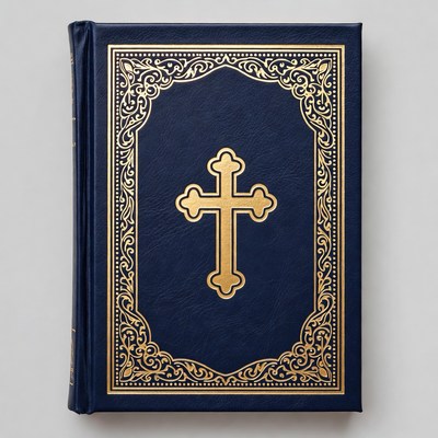 Navy Bible Cover with Gold Cross