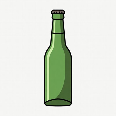 Green Beer Bottle Illustration