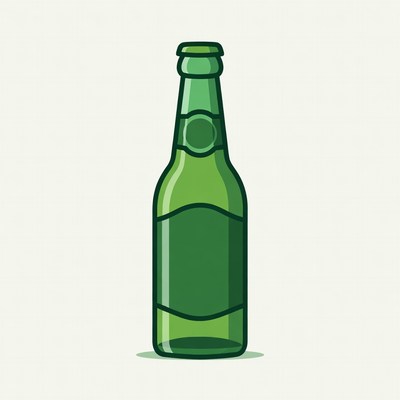 Green Beer Bottle Illustration