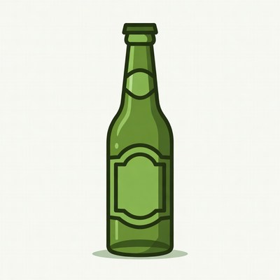 Green Beer Bottle Illustration