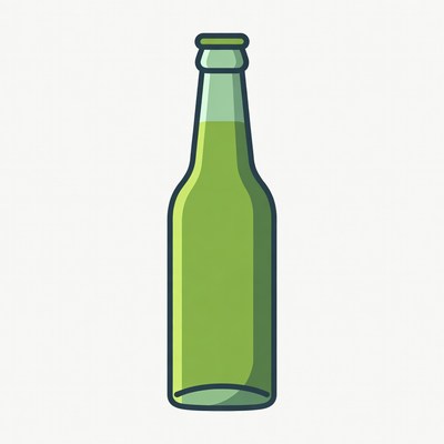 Green Beer Bottle Illustration