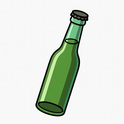 Green Beer Bottle with Cap