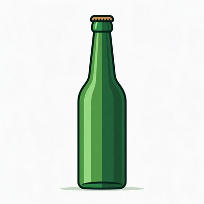 Green Beer Bottle Illustration