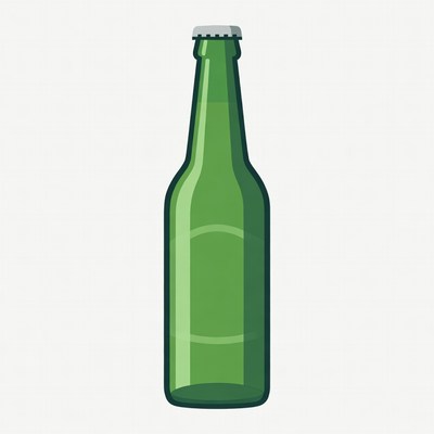 Green Beer Bottle Illustration