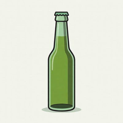Green Beer Bottle Illustration