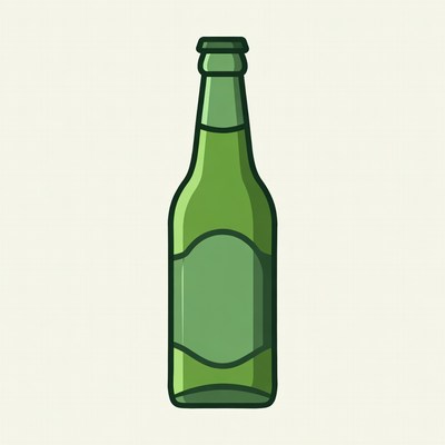 Green Beer Bottle Illustration