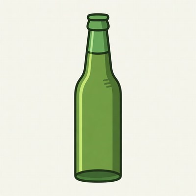 Green Beer Bottle Illustration