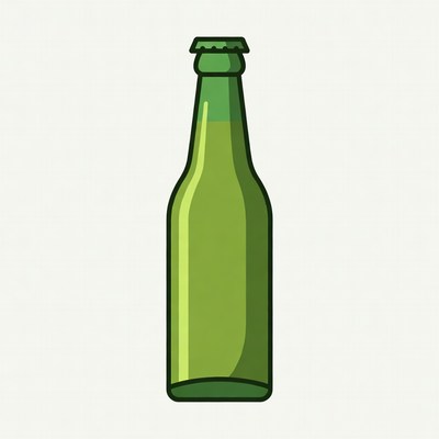 Green Beer Bottle Illustration
