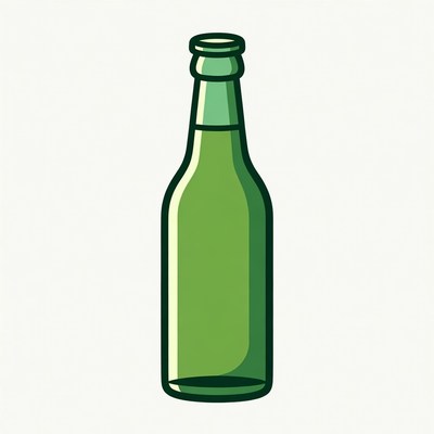 Green Beer Bottle Illustration