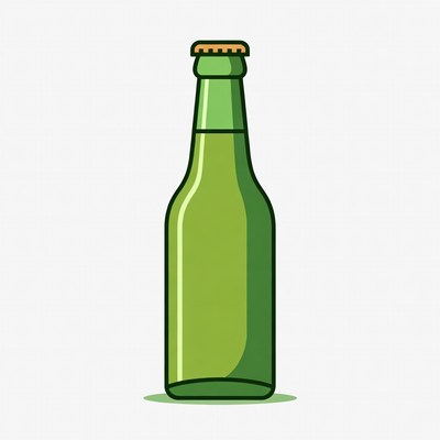 Green Beer Bottle Illustration