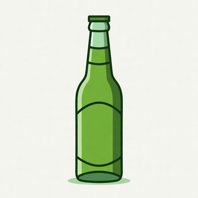 Green Beer Bottle Illustration
