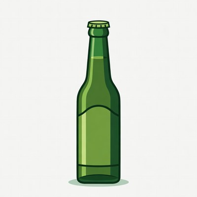 Green Beer Bottle Illustration