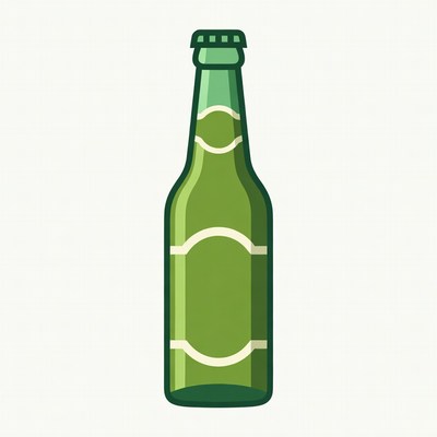 Green Beer Bottle Illustration