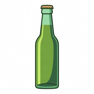Green Beer Bottle Illustration