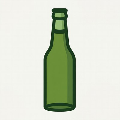 Green Beer Bottle Illustration