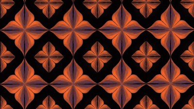 Orange Geometric Flower Pattern