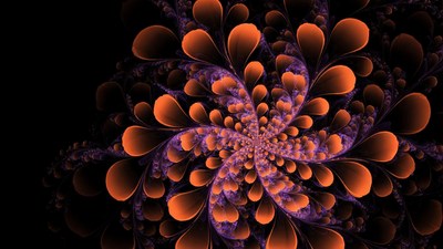 Fractal Flower on Black Background