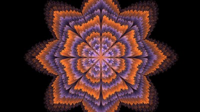 Vibrant Purple Orange Mandala
