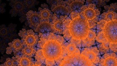 Vibrant Orange Fractal Patterns