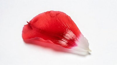 Red Hibiscus Petal on White