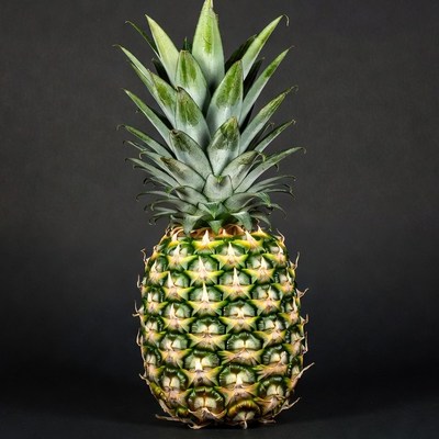 Fresh Pineapple on Black Background