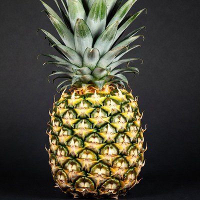 Fresh Pineapple on Black Background
