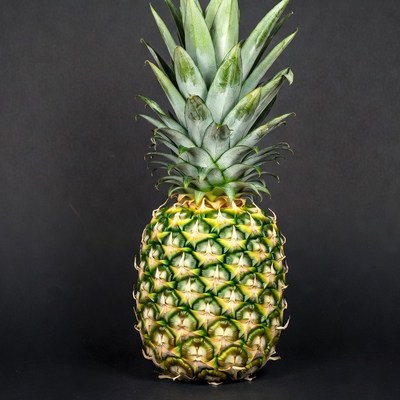 Fresh Pineapple on Black Background