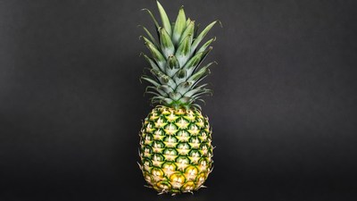 Pineapple on black background