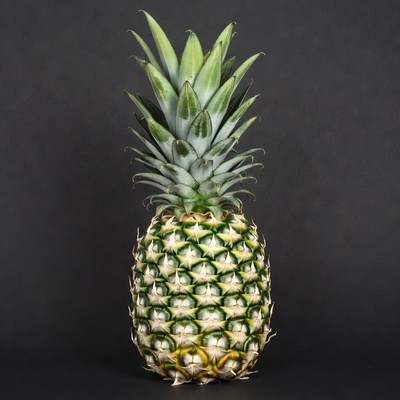 Fresh Pineapple on Black Background